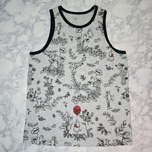 Disney Winnie The Pooh Tank Top Medium Gray Black Red